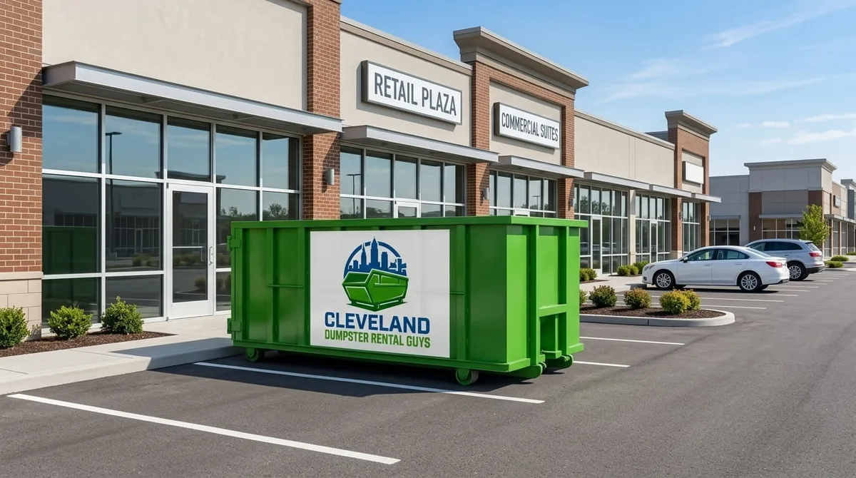 Construction dumpster on an Cleveland job site